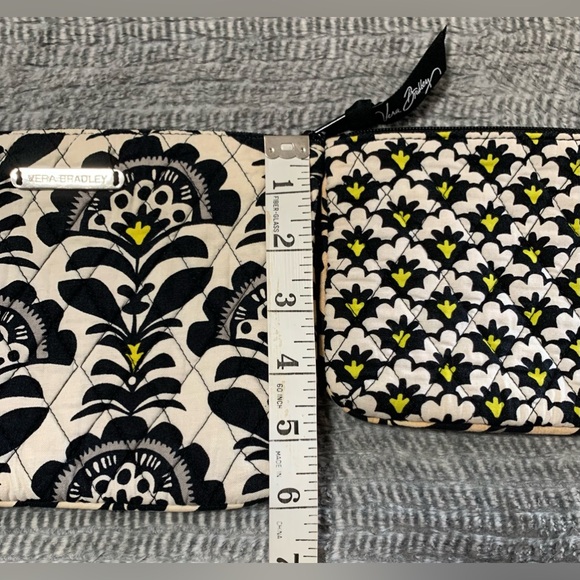 3/$20 Vera Bradley Black and Yellow Floral Cosmetic Bag Set - Picture 11 of 12